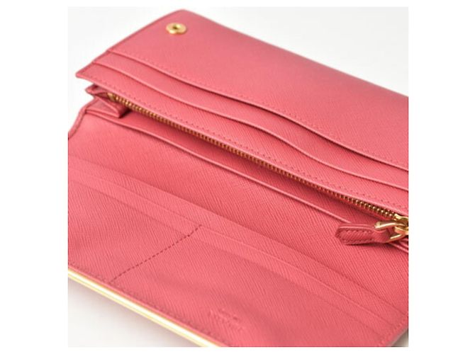 Cartera Larga Prada en Saffiano Metal Peonía Rosa Metálico - vista 13