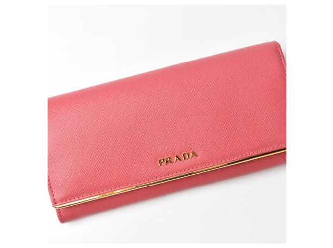 Cartera Larga Prada en Saffiano Metal Peonía Rosa Metálico - vista 2