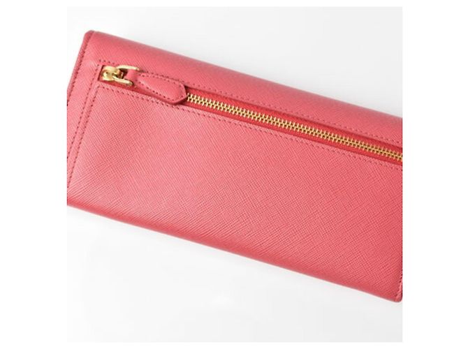 Cartera Larga Prada en Saffiano Metal Peonía Rosa Metálico - vista 3