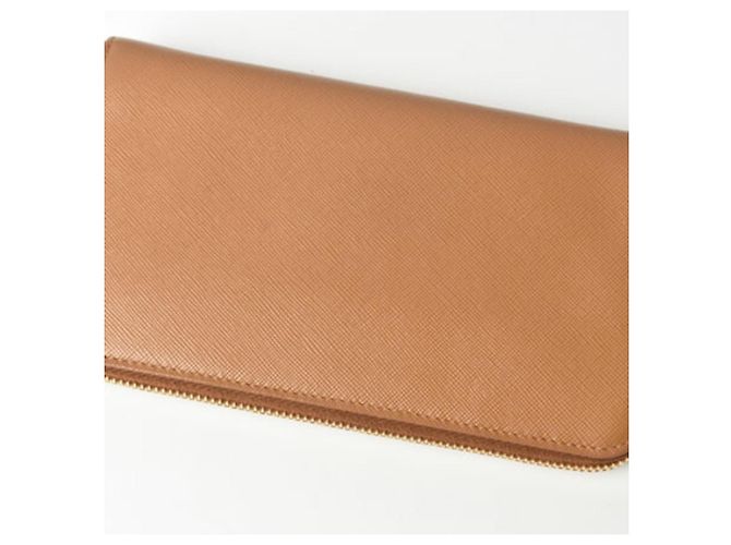 Prada Saffiano Metall Bi-Fold Geldbörse Braun - Ansicht 2
