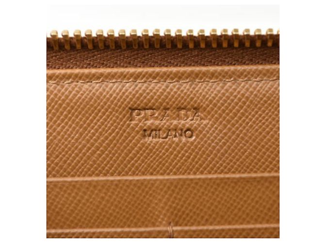 Prada Saffiano Metall Bi-Fold Geldbörse Braun - Ansicht 8