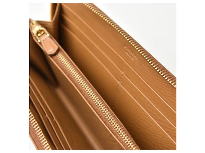 Prada Saffiano Metall Bi-Fold Geldbörse Braun - Ansicht 9