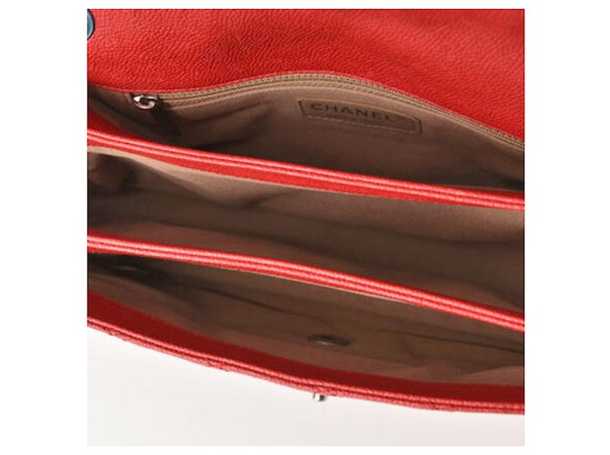 Borsa a spalla in pelle caviar rossa Chanel Rosso - vista 10