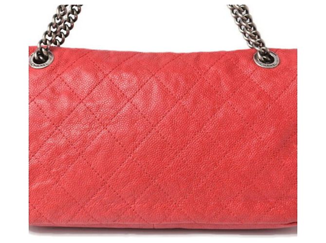 Borsa a spalla in pelle caviar rossa Chanel Rosso - vista 5