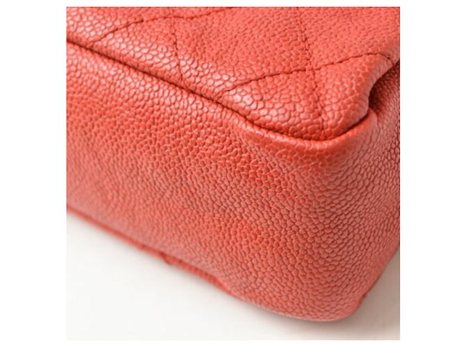 Borsa a spalla in pelle caviar rossa Chanel Rosso - vista 8