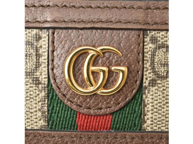 Tarjetero Gucci Ophidia GG Supreme Castaño Beige - vista 4