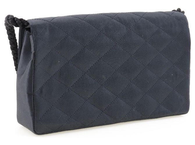 Borsa a spalla in satin Chanel Nero - vista 3