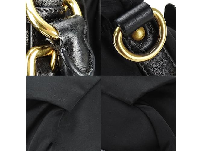 Borsa a mano Prada nera in nylon e pelle Nero - vista 5