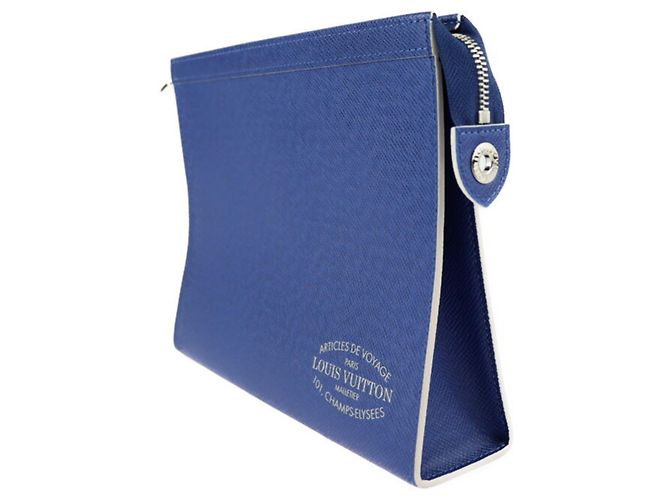 Louis Vuitton Pochette Voyage MM Clutch Tasche Blau - Ansicht 2
