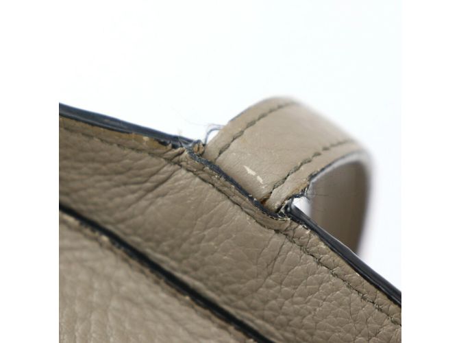 Prada 1BG203 Vitello Phoenix Leder Tote Bag Grau Braun - Ansicht 8
