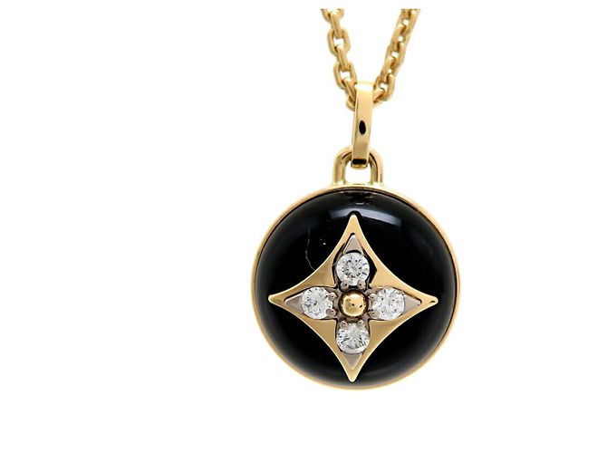 Collana in oro giallo, diamante e onice Louis Vuitton Nero Bianco - vista 4