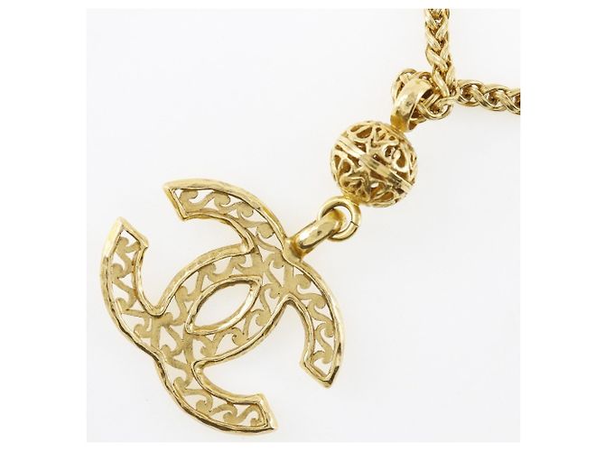 Collana vintage placcata in oro Chanel Coco D'oro - vista 3
