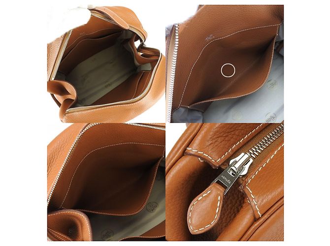 Hermès Borsa Hermes Taurillon Clemence Atlas 35 in oro D'oro - vista 9