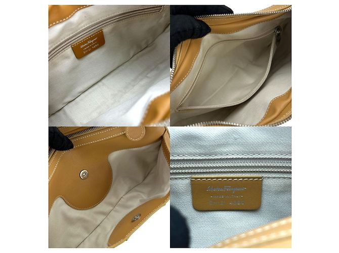 Borsa a spalla in pelle Gancini di Salvatore Ferragamo Cammello - vista 7