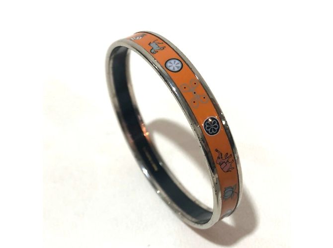 Hermès Pulseira de esmalte cloisonné laranja Hermes - vista 3