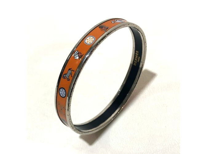 Hermès Pulseira de esmalte cloisonné laranja Hermes - vista 4