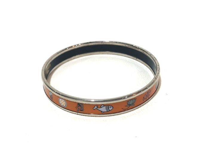 Hermès Pulseira de esmalte cloisonné laranja Hermes - vista 5