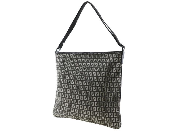 Fendi Zucchino Canvas Schultertasche Braun - Ansicht 2