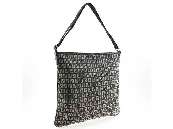 Fendi Zucchino Canvas Schultertasche Braun - Ansicht 3