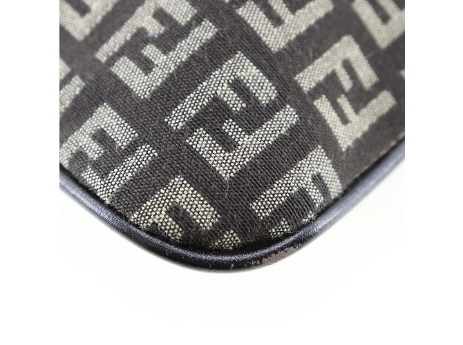 Fendi Zucchino Canvas Schultertasche Braun - Ansicht 5