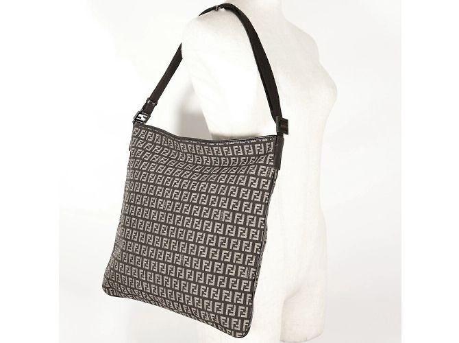Fendi Zucchino Canvas Schultertasche Braun - Ansicht 9