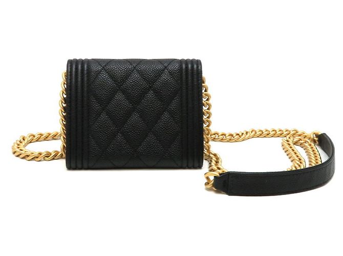 Borsa a spalla Chanel Boy Chain Nero - vista 2