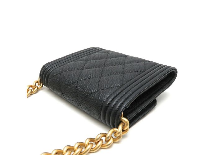 Borsa a spalla Chanel Boy Chain Nero - vista 4
