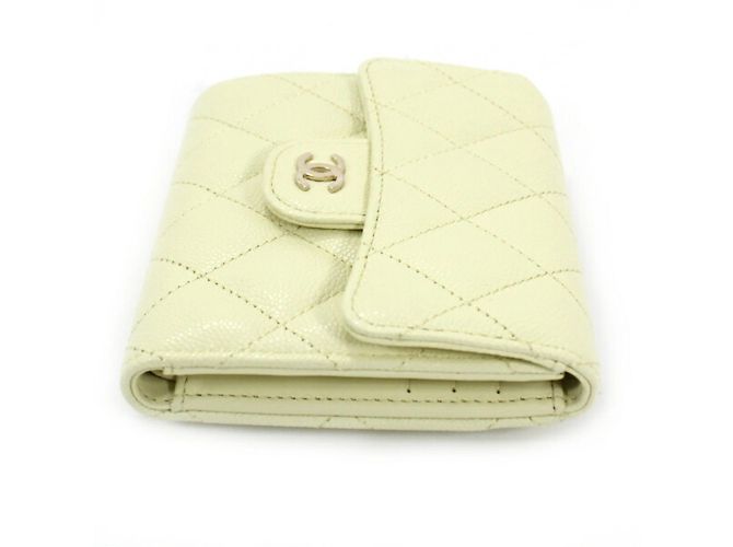Chanel Lemon Yellow Caviar Leder Dreifach-Brieftasche Golden - Ansicht 3