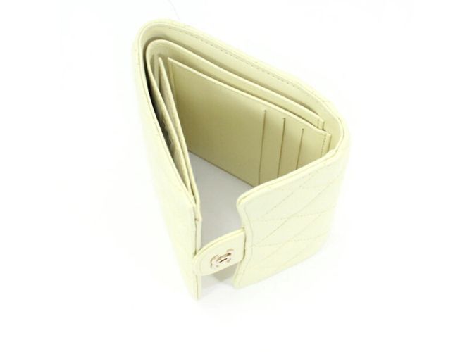 Chanel Lemon Yellow Caviar Leder Dreifach-Brieftasche Golden - Ansicht 6