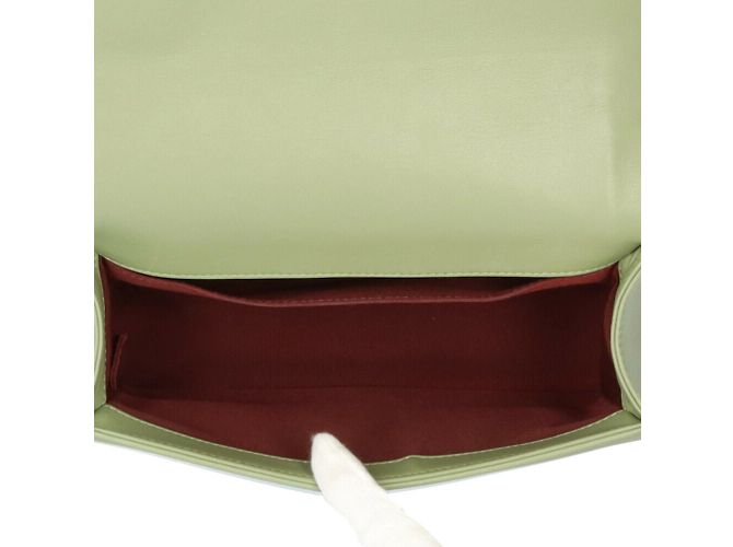 Borsa a spalla Chanel Boy Chanel V Stitch Verde - vista 6