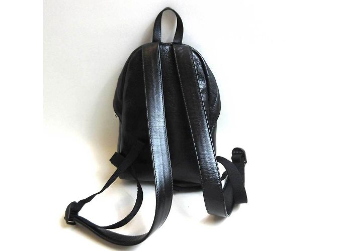 Balenciaga Schwarzer Leder B Logo Rucksack - Ansicht 2