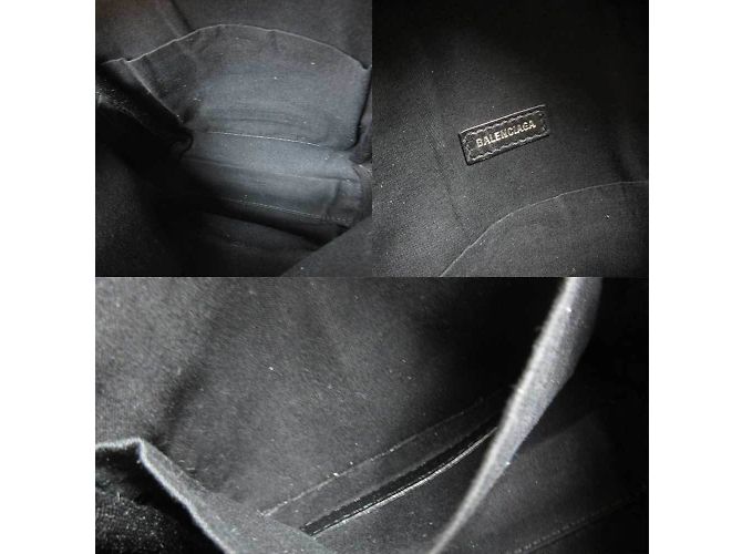 Balenciaga Schwarzer Leder B Logo Rucksack - Ansicht 5