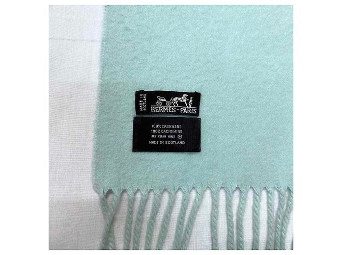 Hermès Stola in cashmere blu chiaro Hermes - vista 5