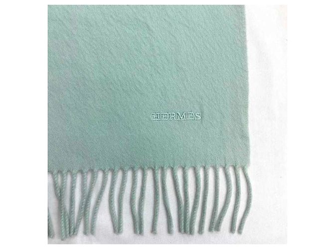 Hermès Stola in cashmere blu chiaro Hermes - vista 7
