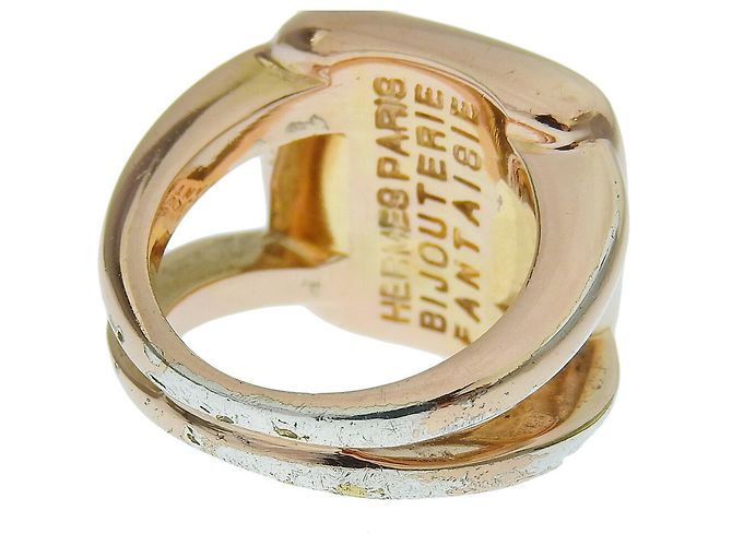 Hermès Hermes Corozo Serie vergoldeter Ring - Ansicht 4