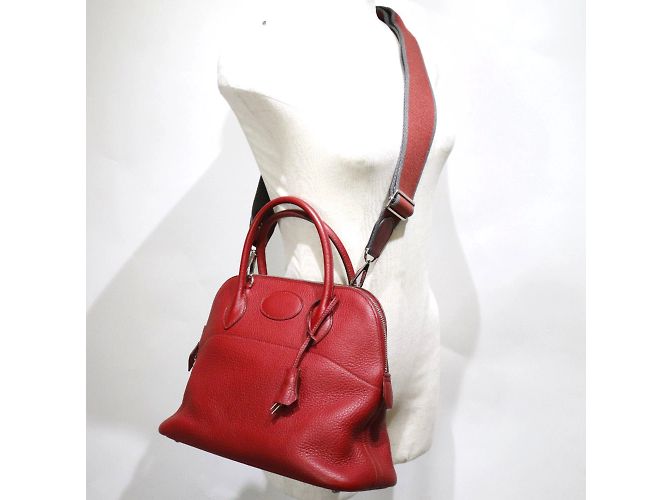 Hermès Borsa Hermes Bolide 31 in Rouge H Rosso - vista 9