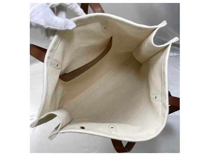 Borsa tote in tela e pelle marrone e bianca Jimmy Choo Bianco - vista 6