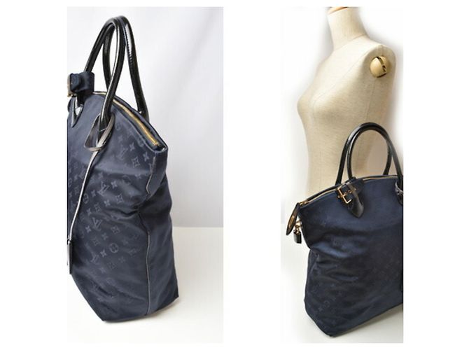 Borsa Tote Lockit MM Monogram De Jour Louis Vuitton Blu - vista 2