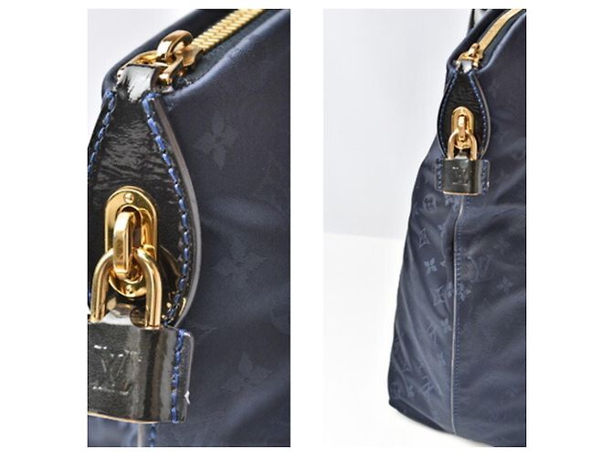 Borsa Tote Lockit MM Monogram De Jour Louis Vuitton Blu - vista 3