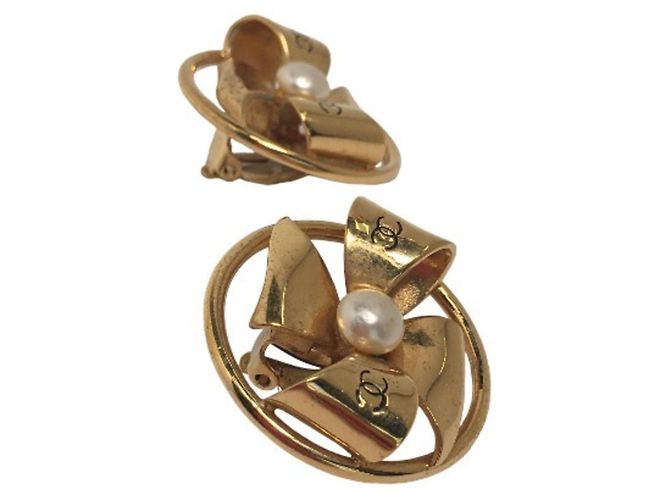 Orecchini a clip dorati Chanel D'oro - vista 3