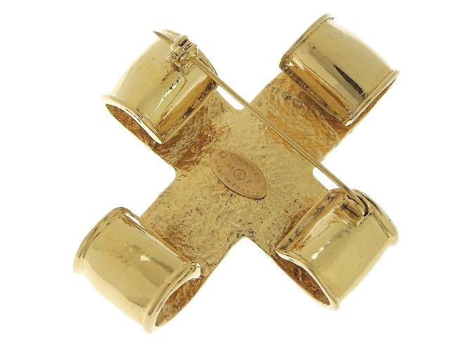 Spilla vintage placcata in oro Chanel Cross Cocomark D'oro - vista 2