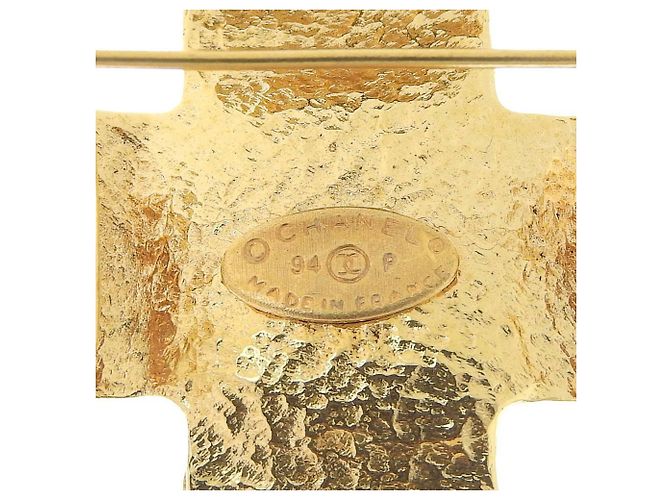 Spilla vintage placcata in oro Chanel Cross Cocomark D'oro - vista 3