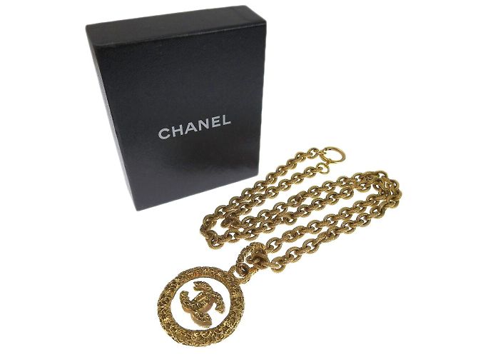 Collana da donna Chanel Coco Mark vintage placcata in oro x vetro - vista 6