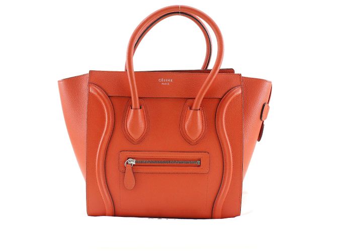 Céline Bolso de mano Celine Luggage Micro Shopper Roja - vista 10