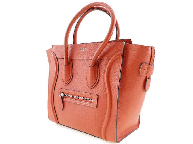 Céline Bolso de mano Celine Luggage Micro Shopper Roja - vista 2