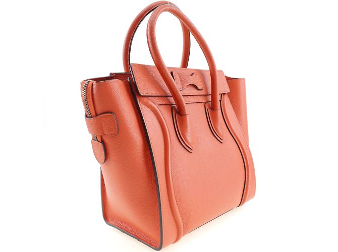 Céline Bolso de mano Celine Luggage Micro Shopper Roja - vista 3
