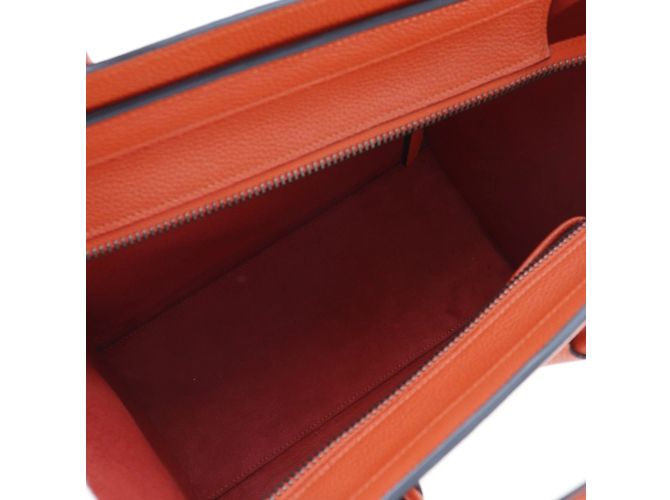 Céline Bolso de mano Celine Luggage Micro Shopper Roja - vista 9