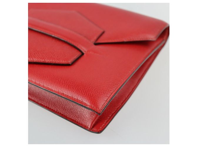 Hermès Borsa Clutch Hermes Faco in Rosso Courchevel - vista 5