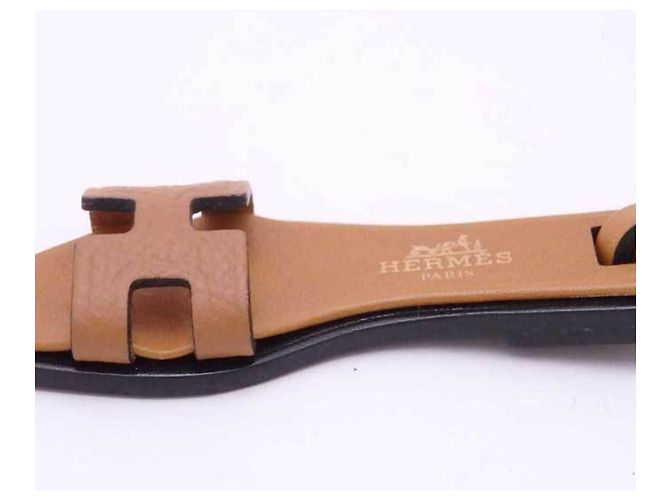Hermès Charm Oran Nano in pelle HERMES Marrone Nero - vista 3