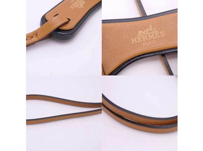 Hermès Charm Oran Nano in pelle HERMES Marrone Nero - vista 5